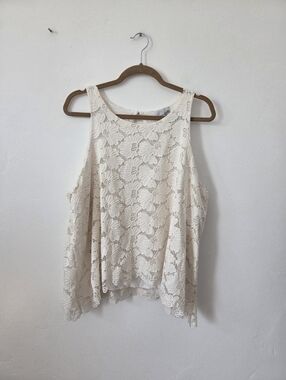 14th & Union Ivory Floral Lace Camisole Plus Size 1X Cottagecore Church Festival